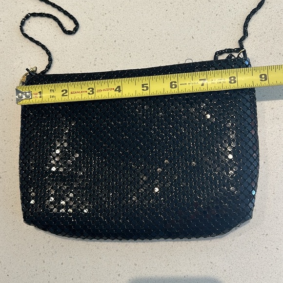 Black Metal Mesh Clutch Crossbody Purse Retro Vintage Style Evening Party Bag - Picture 10 of 14